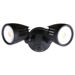Fortress II Twin LED Flood 2x15W IP54 Black | MLXF3452M