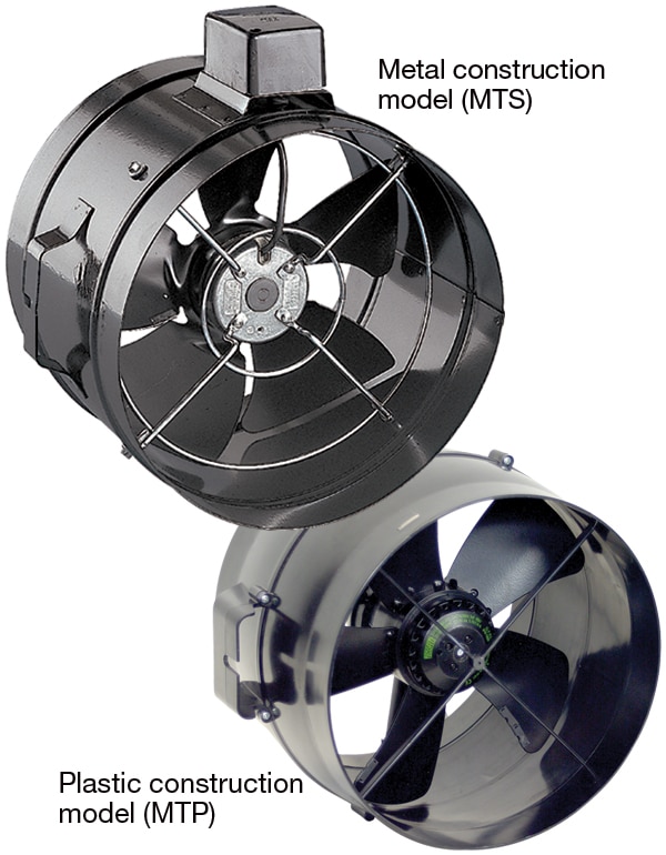 Fantech Minitube Axial Fan 200mm 4 Pole 1ph Flex & Plug Plastic IP44 | MTP204
