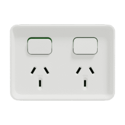 Clipsal Iconic Outdoor Twin Switched Outlet 10A IP54 White | O3025XW