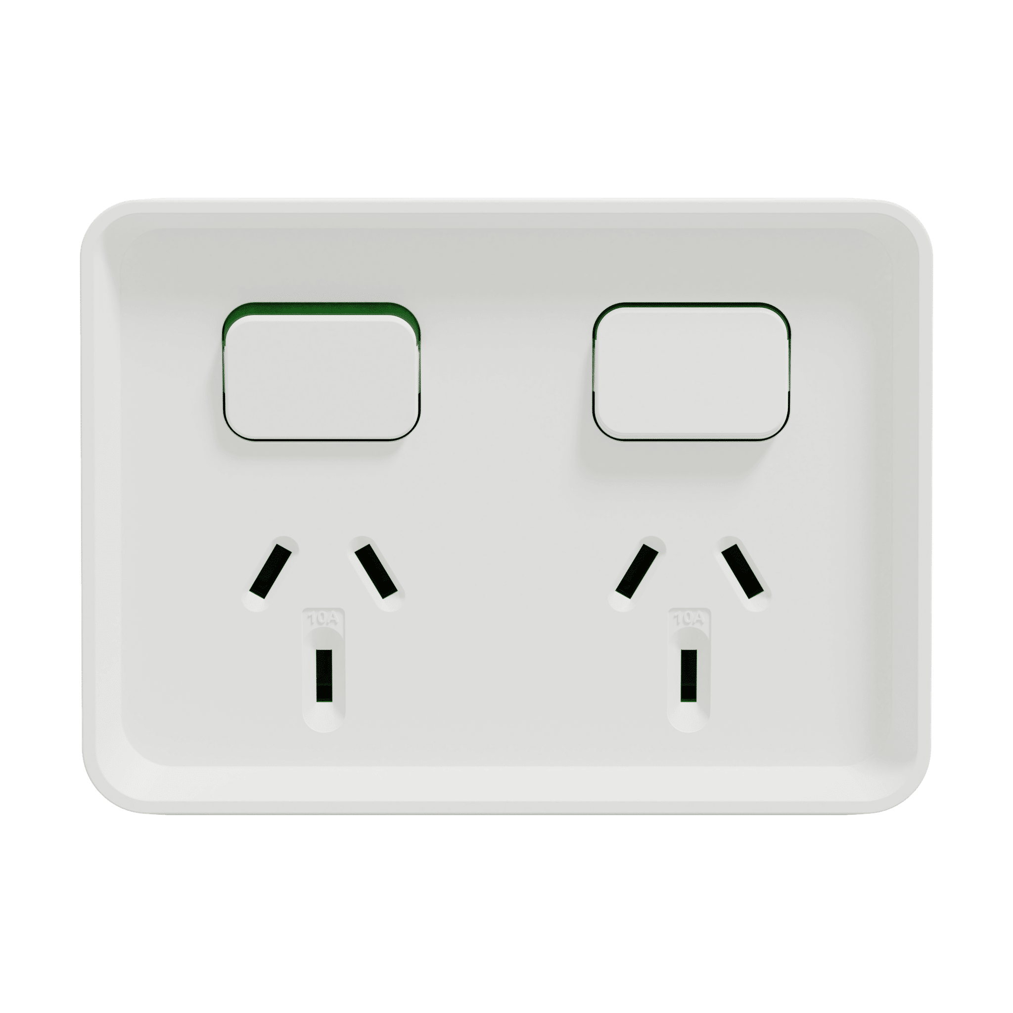 Clipsal Iconic Outdoor Twin Switched Outlet 10A IP54 White | O3025XW