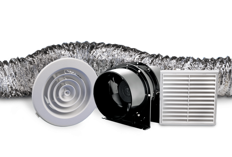 Fantech Trade In-Line Fan Kit c/w 150mm Fan, 6m Duct, Grilles | MTPILK150