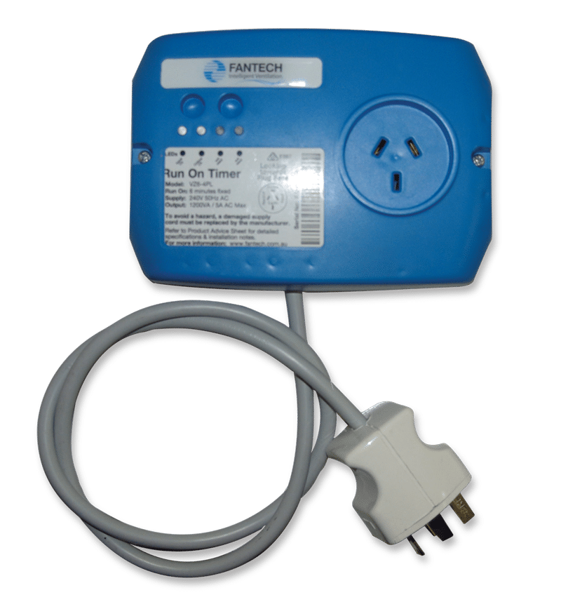 Fantech Run On Timer c/w Plug & Lead Fixed 6 Minutes Run On | VZ6-4PL