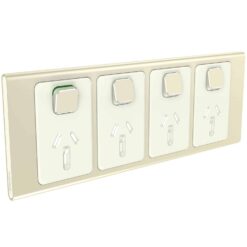 Clipsal Iconic Styl Cover Skin Quad 4 Gang GPO Power Point Horizontal 10A Crowne | S3015/4C-CE