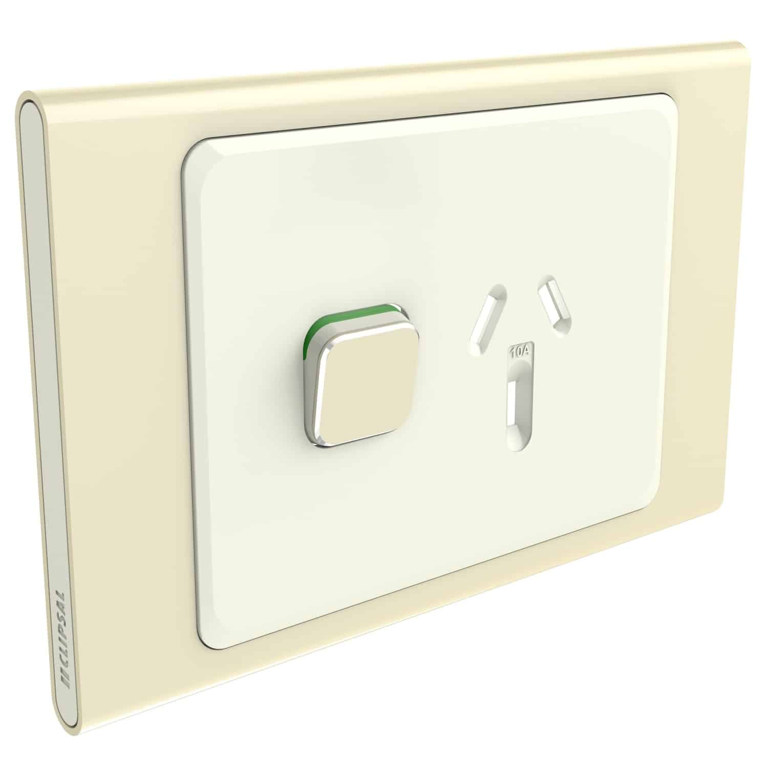 Clipsal Iconic Styl Cover Skin Single GPO Power Point Horizontal 10A Crowne | S3015C-CE