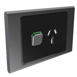 Clipsal Iconic Styl Cover Skin Single GPO Power Point Horizontal 10A Silver Shadow | S3015C-SH