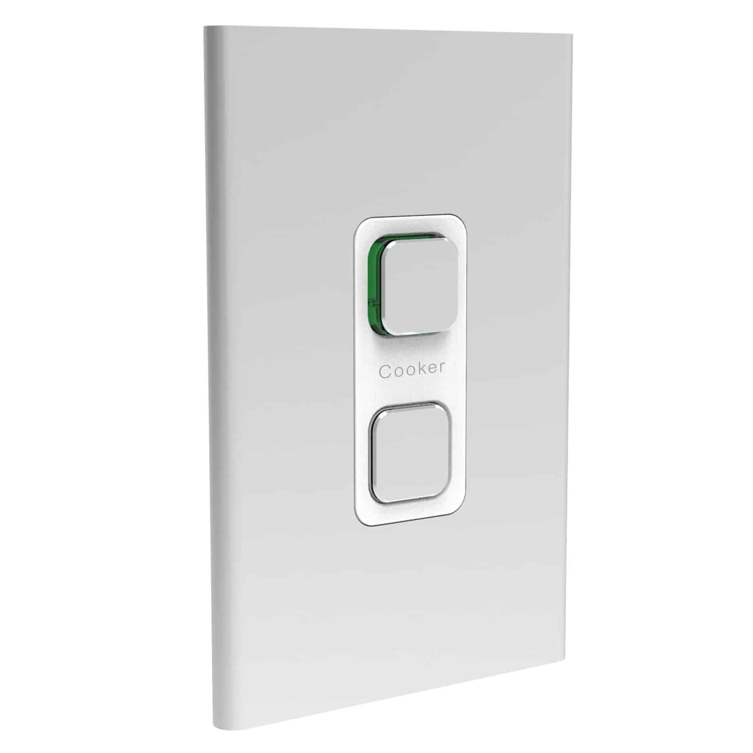 Clipsal Iconic Styl Cover Skin 1 Gang Cooker Switch Silver | S3041/45C-SV