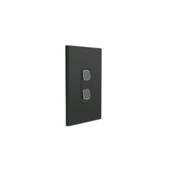 Clipsal Iconic Styl Cover Skin 2 Gang Switch Silver Shadow | S3042C-SH