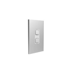 Clipsal Iconic Styl Cover Skin 2 Gang Switch Silver | S3042C-SV