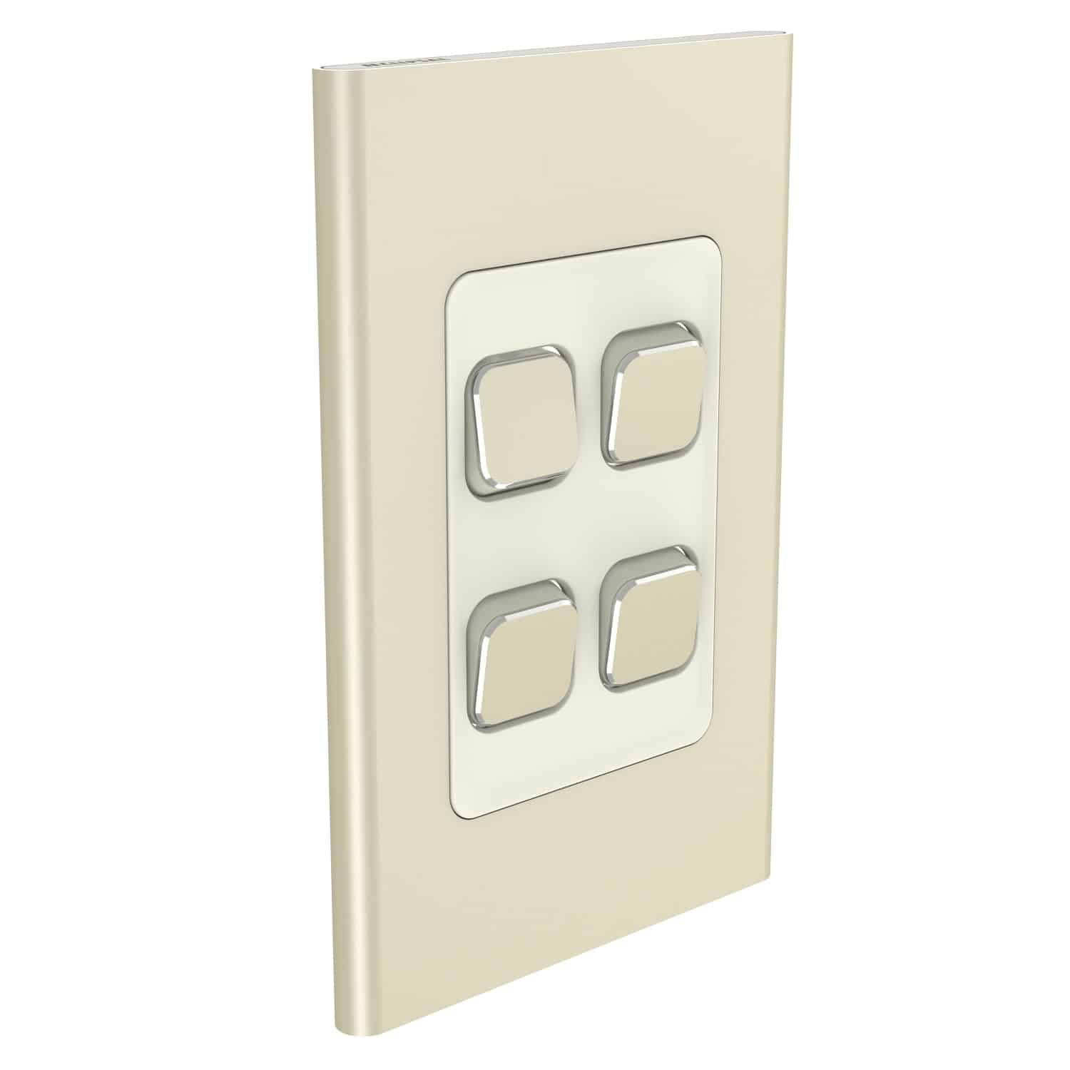 Clipsal Iconic Styl Cover Skin 4 Gang Switch Crowne | S3044C-CE
