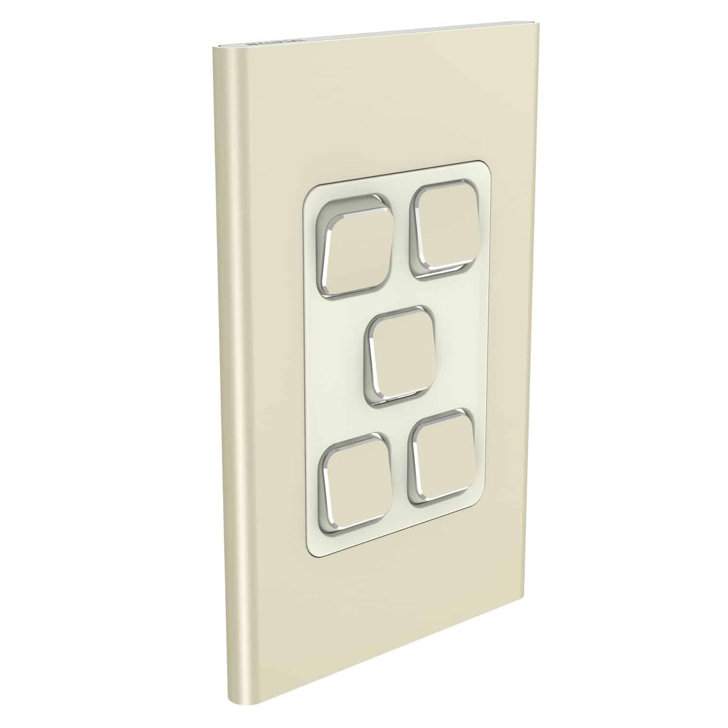 Clipsal Iconic Styl Cover Skin 5 Gang Switch Crowne | S3045C-CE