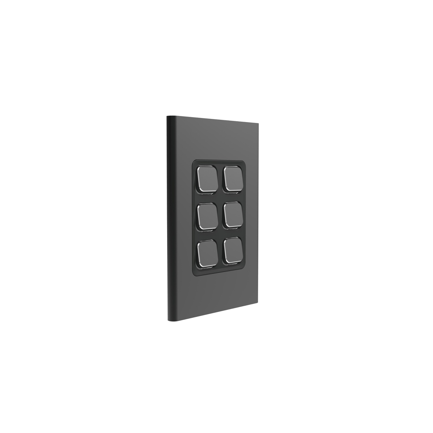 Clipsal Iconic Styl Cover Skin 6 Gang Switch Silver Shadow | S3046C-SH