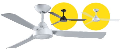 Fantech Trade Scud Ceiling Fan AC Motor 48inch Clear 3 Blades White Motor | SCU48CB