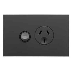 Clipsal Saturn Zen Single GPO Power Point Horizontal 10A Zen Black | Z4015-ZB