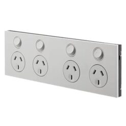 Clipsal Saturn Zen Quad 4 Gang GPO Power Point Horizontal 10A Zen White | Z4025H2-ZW - Image 3