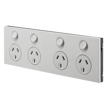 Clipsal Saturn Zen Quad 4 Gang GPO Power Point Horizontal 10A Zen White | Z4025H2-ZW - Image 3