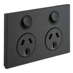 Clipsal Saturn Zen Double GPO Power Point Horizontal 10A Zen Black | Z4025-ZB