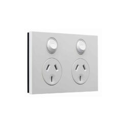 Clipsal Saturn Zen Double GPO Power Point Horizontal 10A Zen White | Z4025-ZW
