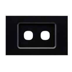 Clipsal Saturn Zen Grid and Plate 2 Gang Less 30 Series Mech Zen Black | Z4032VH-ZB