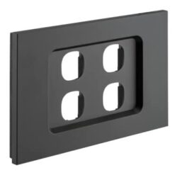 Clipsal Saturn Zen Grid and Plate 4 Gang Less 30 Series Mech Zen Black | Z4034VH-ZB