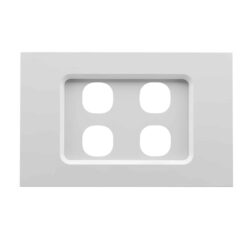 Clipsal Saturn Zen Grid and Plate 4 Gang Less 30 Series Mech Zen White | Z4034VH-ZW