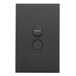 Clipsal Saturn Zen 1 Gang Cooker Switch Double Pole 32A Zen Black | Z4061D32-ZB