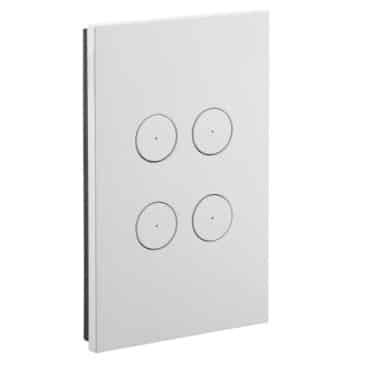 Clipsal Saturn Zen 4 Gang Switch With LED Indicator 20A/16AX Zen White | Z4064PBL-ZW