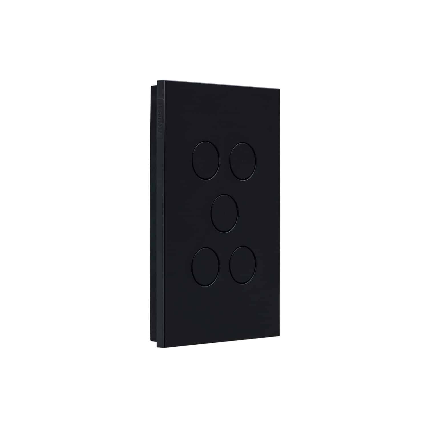 Clipsal Saturn Zen 5 Gang Switch With LED Indicator 20A/16AX Zen Black | Z4065PBL-ZB