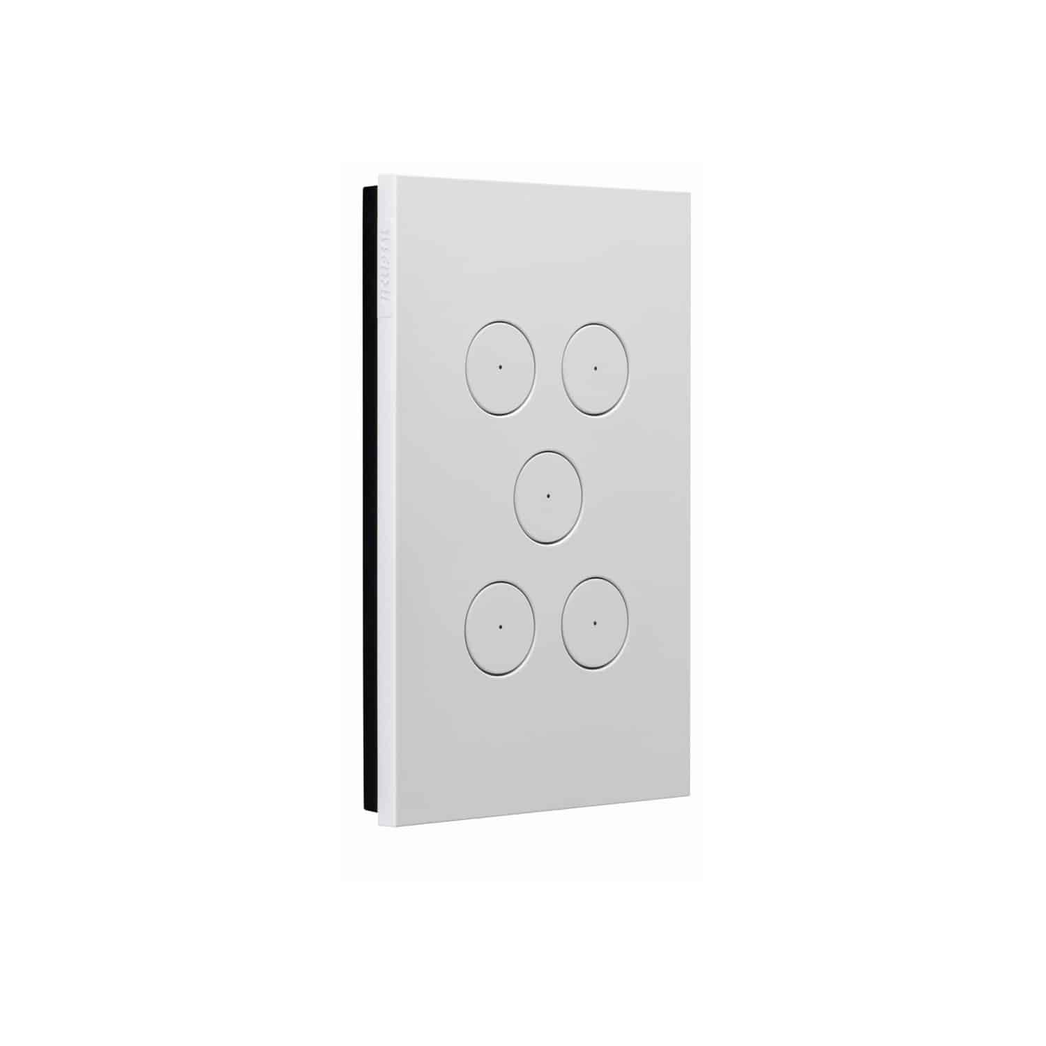 Clipsal Saturn Zen 5 Gang Switch With LED Indicator 20A/16AX Zen White | Z4065PBL-ZW