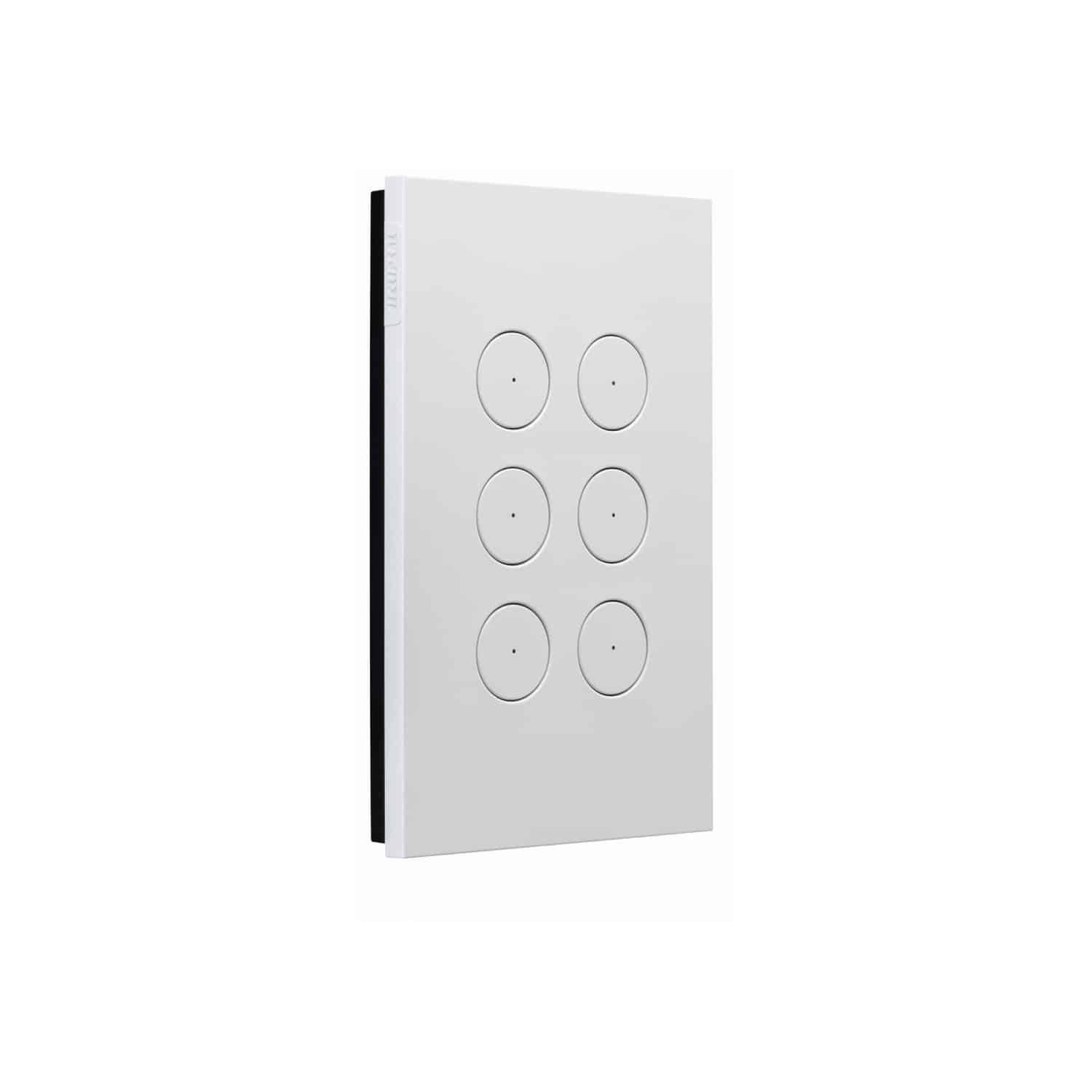 Clipsal Saturn Zen 6 Gang Switch With LED Indicator 20A/16AX Zen White | Z4066PBL-ZW