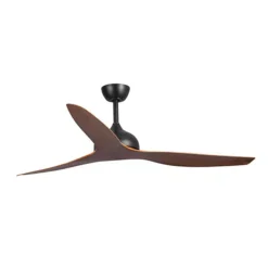 Fanco Eco Style DC Ceiling Fan with Remote - Black with Koa Blades 60" | F4020/205A