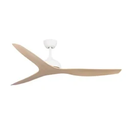 Fanco Eco Style DC Ceiling Fan with Remote - White with Beechwood Blades 60" | F4020/121A