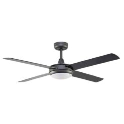 Fanco Eco Silent Deluxe DC Ceiling Fan with LED Light & Remote - Black 52" | F1201/202B