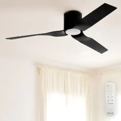 Alternative view of Fanco Flow DC Ceiling Fan with LED Light & Remote - Black 52" | KF0151/202A