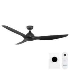 Fanco Horizon DC Ceiling Fan with Remote & Wall Control - Black 64" | KF3020-202