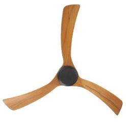 Alternative view of Fanco Sanctuary DC Ceiling Fan with Remote - Black with Teak Blades 52" | F6000/218A
