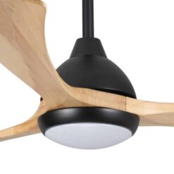 Alternative view of Fanco Sanctuary DC Ceiling Fan with LED Light & Remote - Black with Natural Blades 52" | F6001/219A