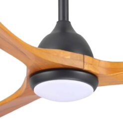 Fanco Sanctuary DC Ceiling Fan with LED Light & Remote - Black with Teak Blades 52" | F6001/218A - Image 4