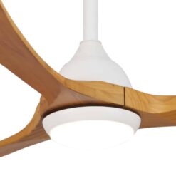Alternative view of Fanco Sanctuary DC Ceiling Fan with LED Light & Remote - White with Teak Blades 52" | F6001/118A