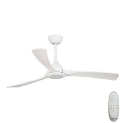 Fanco Sanctuary DC Ceiling Fan with Remote - White with Whitewash Blades 52" | F6000/120A
