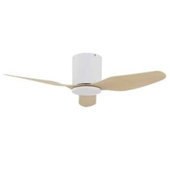 Fanco Studio SMART DC Ceiling Fan with Remote - White with Beechwood Blades 42" | F9000/121B