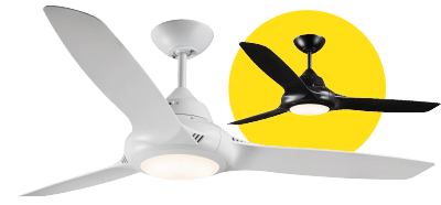 Fantech Trade Flair Ceiling Fan 36" white 3 blade With Self Ventilating Motor & LED Light | FLR36WH-LED