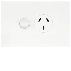 Hager Finesse Single GPO Power Point Horizontal 10A Matt White | WBQP1S-MW
