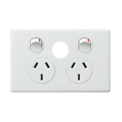 Legrand Excel Life Double GPO Power Point With Extra Function Hole Horizontal 10A White | ED777XWE