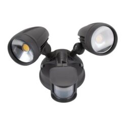 Alternative view of Domus MURO-PRO Twin LED Sensor Flood 2x15W Tri-Col IP54 Black | 25062
