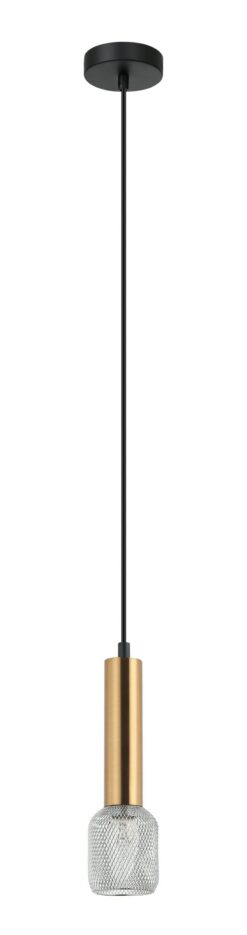 CLA PENDANT SES OD75mm H250mm Cylinder Ant/Brs w/Chrome Mesh | MIKRO2