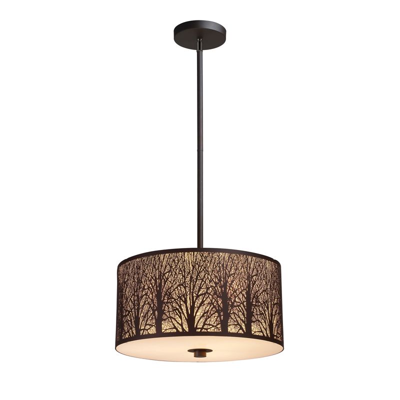 CLA PENDANT ES x 3 Aged Bronze w/Amber LGE RND OD400mm | AUTUMN02