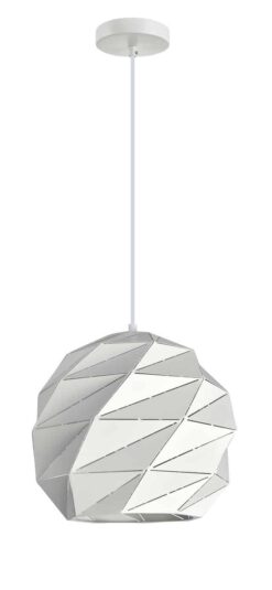 CLA PENDANT ES 60W Matte White Dome Sml Iron OD220mm x H3215mm | ORIGAMI1