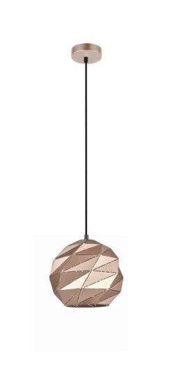 CLA PENDANT ES 60W Rose Gold Dome Sml Iron OD220mm x H3215mm | ORIGAMI2