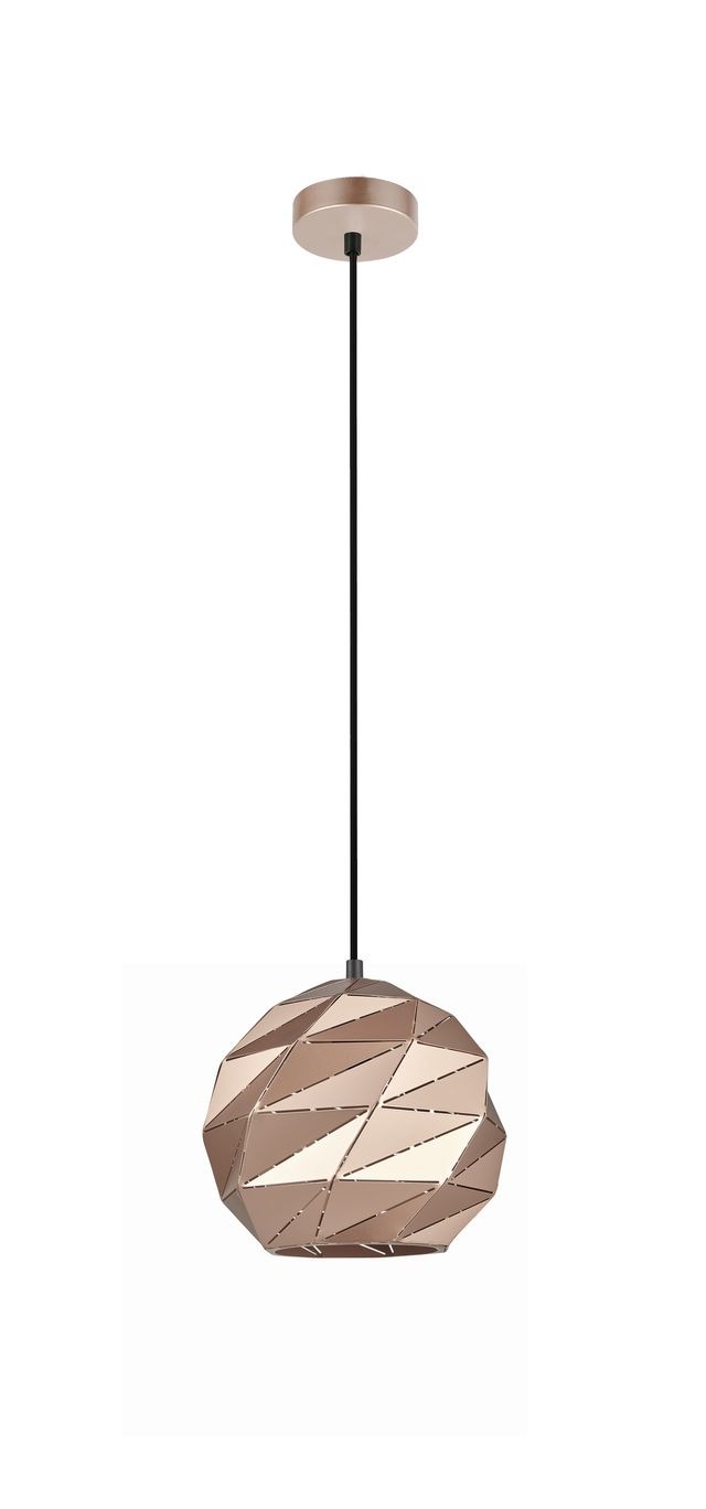 CLA PENDANT ES 60W Rose Gold Dome Sml Iron OD220mm x H3215mm | ORIGAMI2