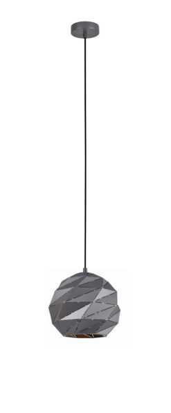 CLA PENDANT ES 60W Matte Grey Dome Sml Iron OD220mm x H3215mm | ORIGAMI3